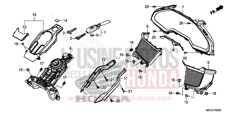 METER PANEL/SWITCH PANEL/KEY SET for Gold Wing MAT MAJESTIC SILVER METALLIC (NHB70) from 2019